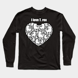 T.Rex dino dinosaur cute heart Tyrannosaurus rex Long Sleeve T-Shirt